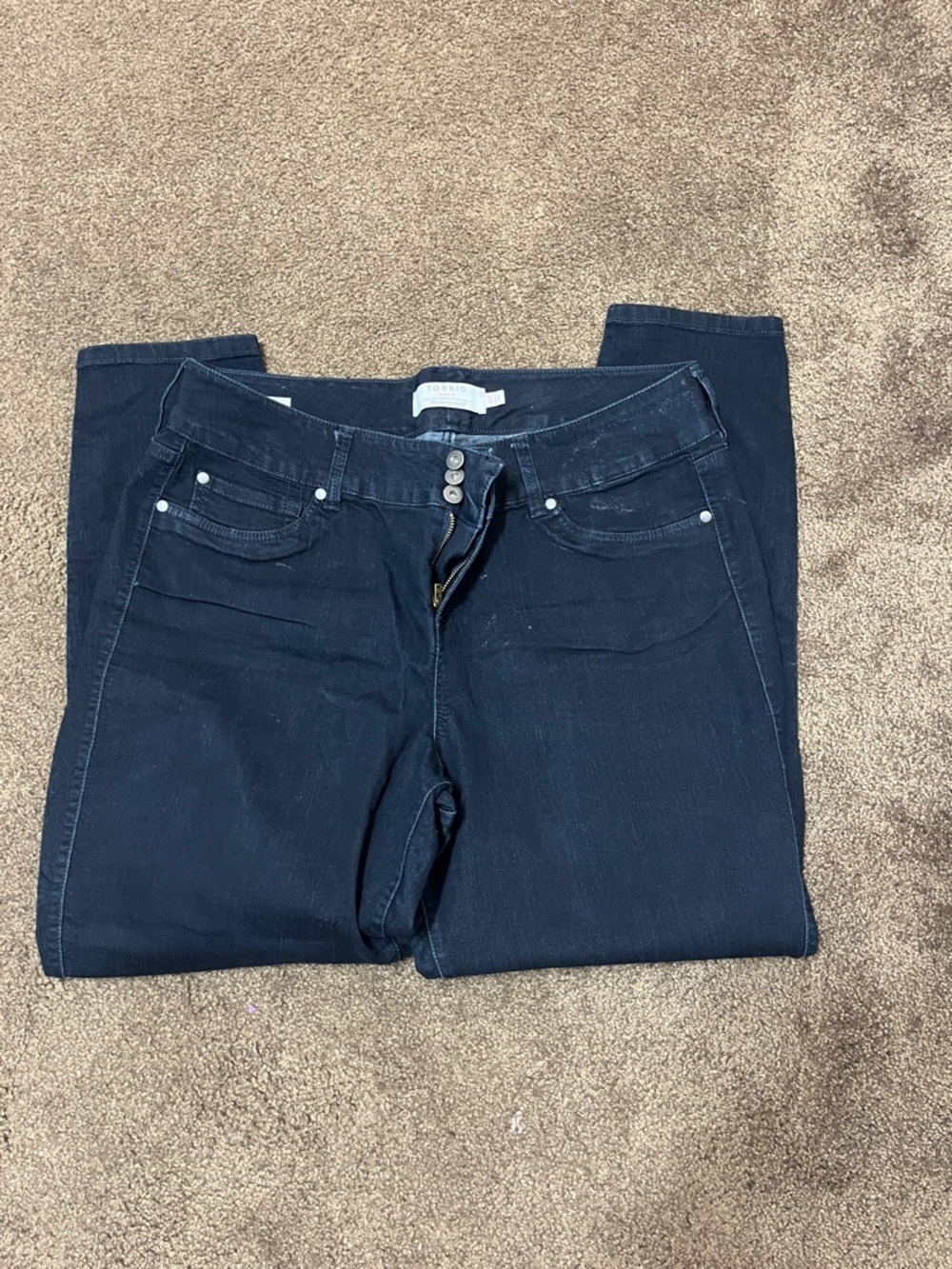torrid Navy Skinny Jeans with Triple-Button Fly